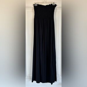 Boohoo Black Strapless Maxi Dress